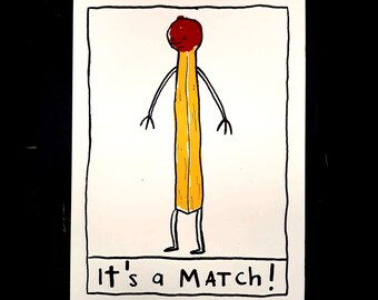 It's a Match! Three-colour screen print, limited edition of 10 copies, format A5