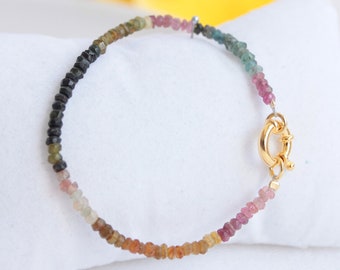 Tourmaline Bracelet with 18K Gold Plated Sterling Silver