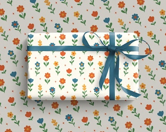 Tiny Flowers Wrapping Paper | Quirky Gift Wrap | Whimsical Flowers | Birthday Wrapping Paper