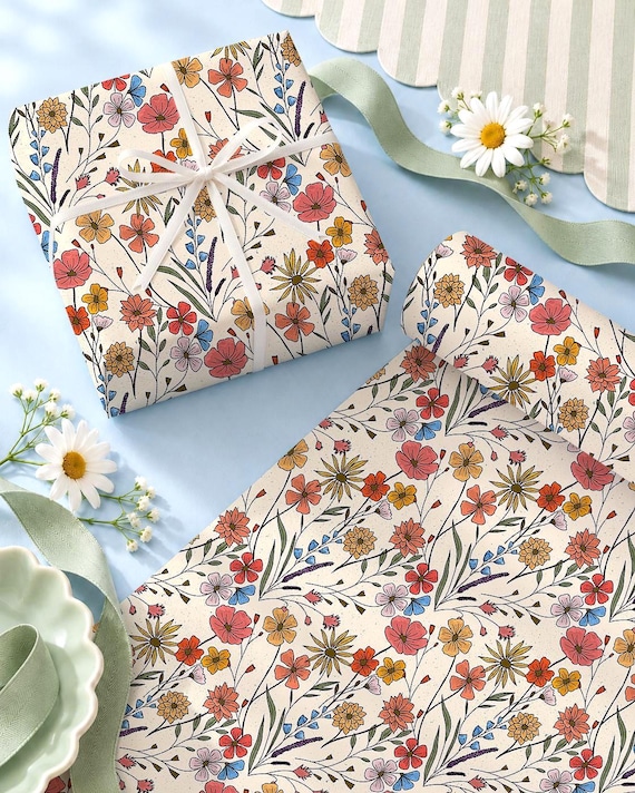 Floral Wrapping Paper | Vintage Wrapping Paper | Gift Wrap for Plant Lovers