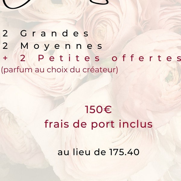 Offre 2 - Bougies Décoratives Parfumées Naturelles Artisanales