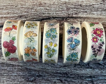 Floral Rainbow Washi Tape 1,5 cm Bullet Journal Scrapbook