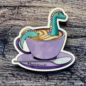 Cappu- Dino Cappuccino Adesivo dinosauro • gioco di parole papà scherzo Brachiosaurus caffè caffè latte BMDCS27