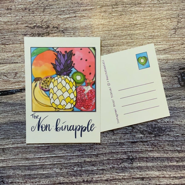 Nonbinary Pride Pineapple Postcard Polaroid