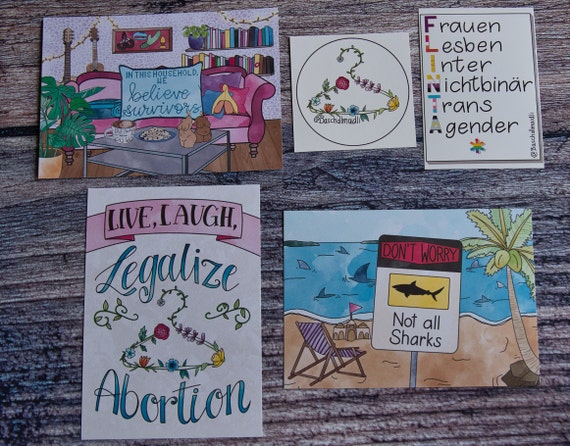 March 8th Collection - Pro Choice FLINTA feminism queer rights prints stickers BMSet3