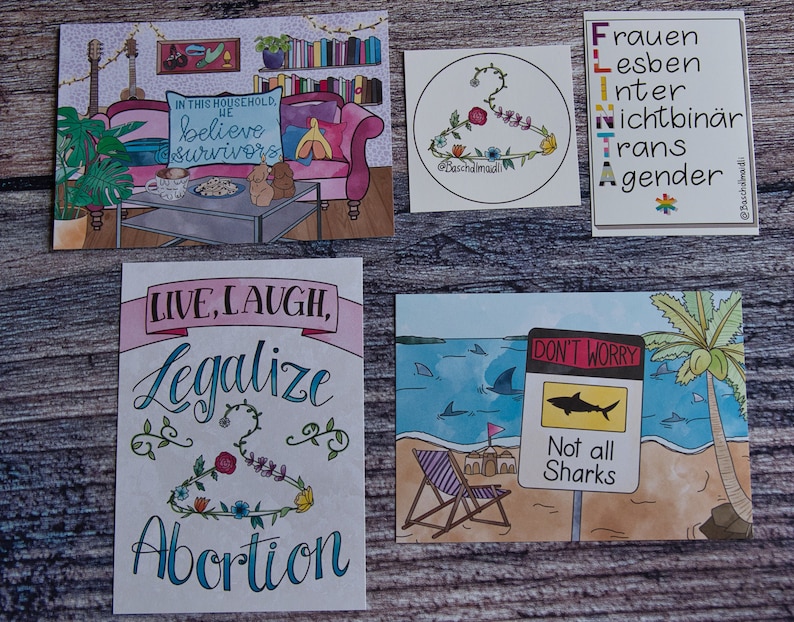 March 8th Collection - Pro Choice FLINTA feminism queer rights prints stickers BMSet3 image 1
