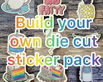 Build your own die cut sticker pack