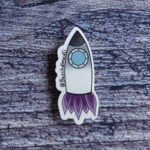 SpAce Ship Die Cut Sticker - jeu de mots drapeau de la fierté asexuée BMDCS23