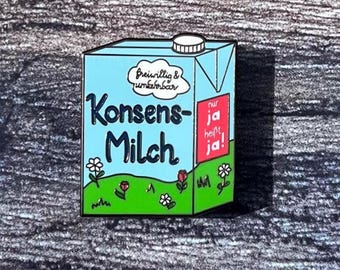 Consensus milk enamel pin - only yes means yes - voluntary and reversible BMEP4