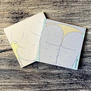 Quaderni Fat Acceptance Belly Butt • carta riciclata quadrata body positivity 9,8 cm BMNP2 e BMNP3