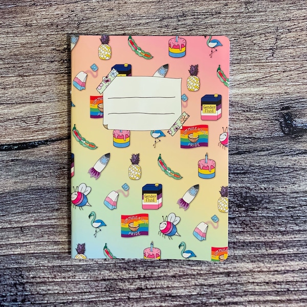 Notebook Queer Puns Bi Pan Trans Gender Fluid Gay Lesbian Ace Enby