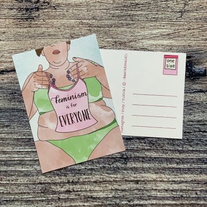 Feminismo é para todos cartão postal tamanho único aceitação de gordura BMC5