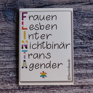FLINTA* Betekenis/Betekenissticker - Vrouwen Lesbisch Inter Niet-binair Niet-binair Trans Agender BMRCS10