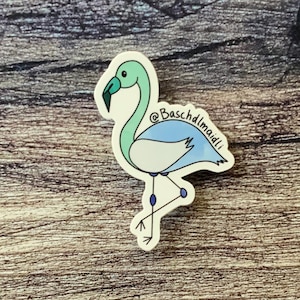 Gay MLM Flamingo Pride Flag Sticker - queer puns BMDCS29