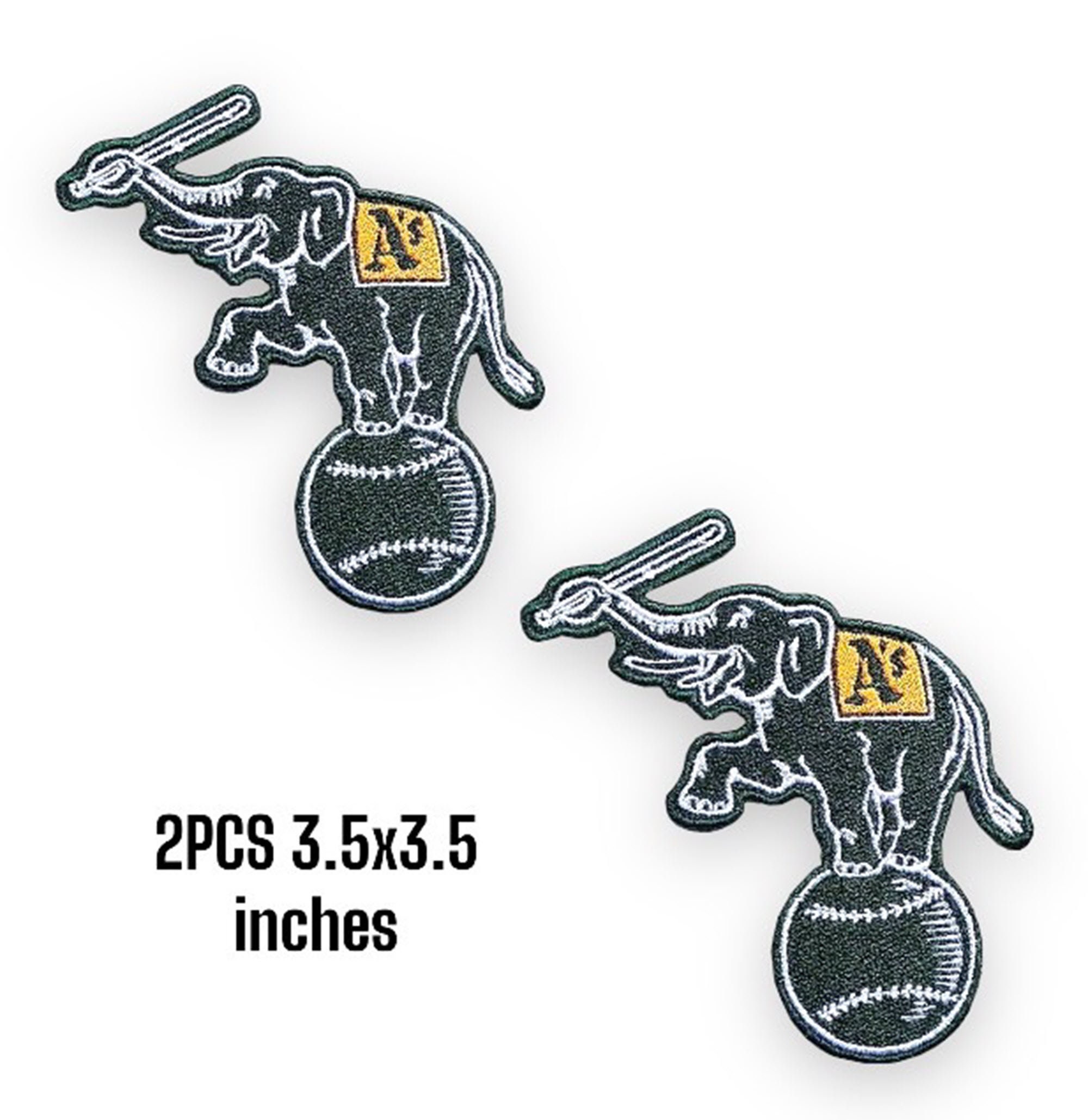 2PCS Athletics Elephant Baseball Embroidery Patches Logo Iron,Sew on  clothes Free Shipping