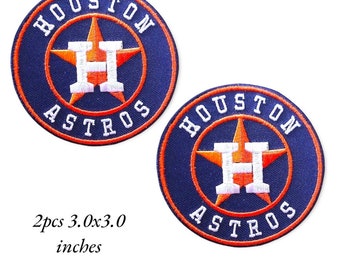 2PCS Astros Circle Embroidery Logo Patch Iron,Sew on clothes Free Shipping