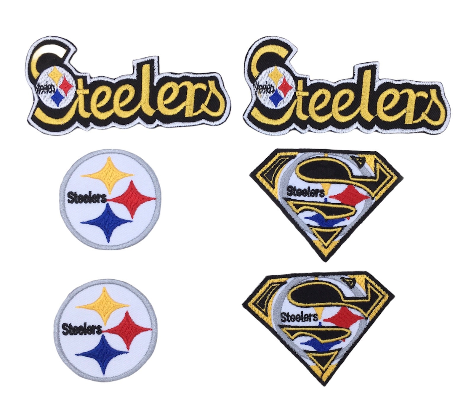 6 pieces Steelers Sport Patches On Embroidered Iron On Patch Etsy