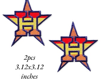 2PCS Astros Star Color Embroidery Patches Logo Iron,Sew on clothes Free Shipping