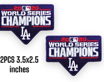 2PCS LA Dodgers Navy Champions World Series 2020 Sport Patch Embroidery Iron,Sew on clothes Free Shipping