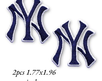 2PCS Yankees Small White Border Baseball Embroidery Patches Logo Iron,Sew on clothes Free Shipping