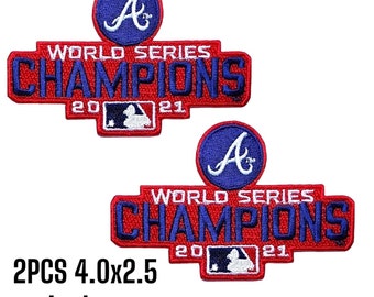 2PCS Atlanta-Braves World Series 2021 Red Embroidery Patches Logo Iron,Sew on clothes Free Shipping