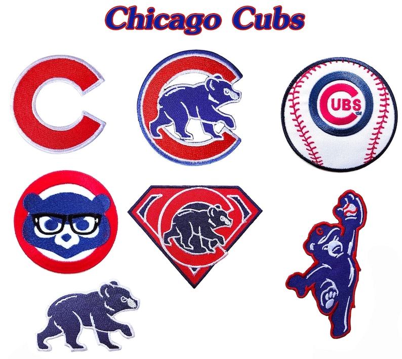 Cubs Baseball Sport Embroidered Patches Logo Iron,Sew on clothes image 1