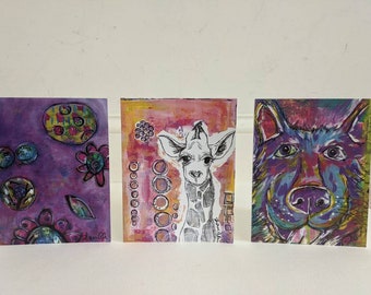 Notecard Bundle (Assortment of 6) Original Artwork Prints