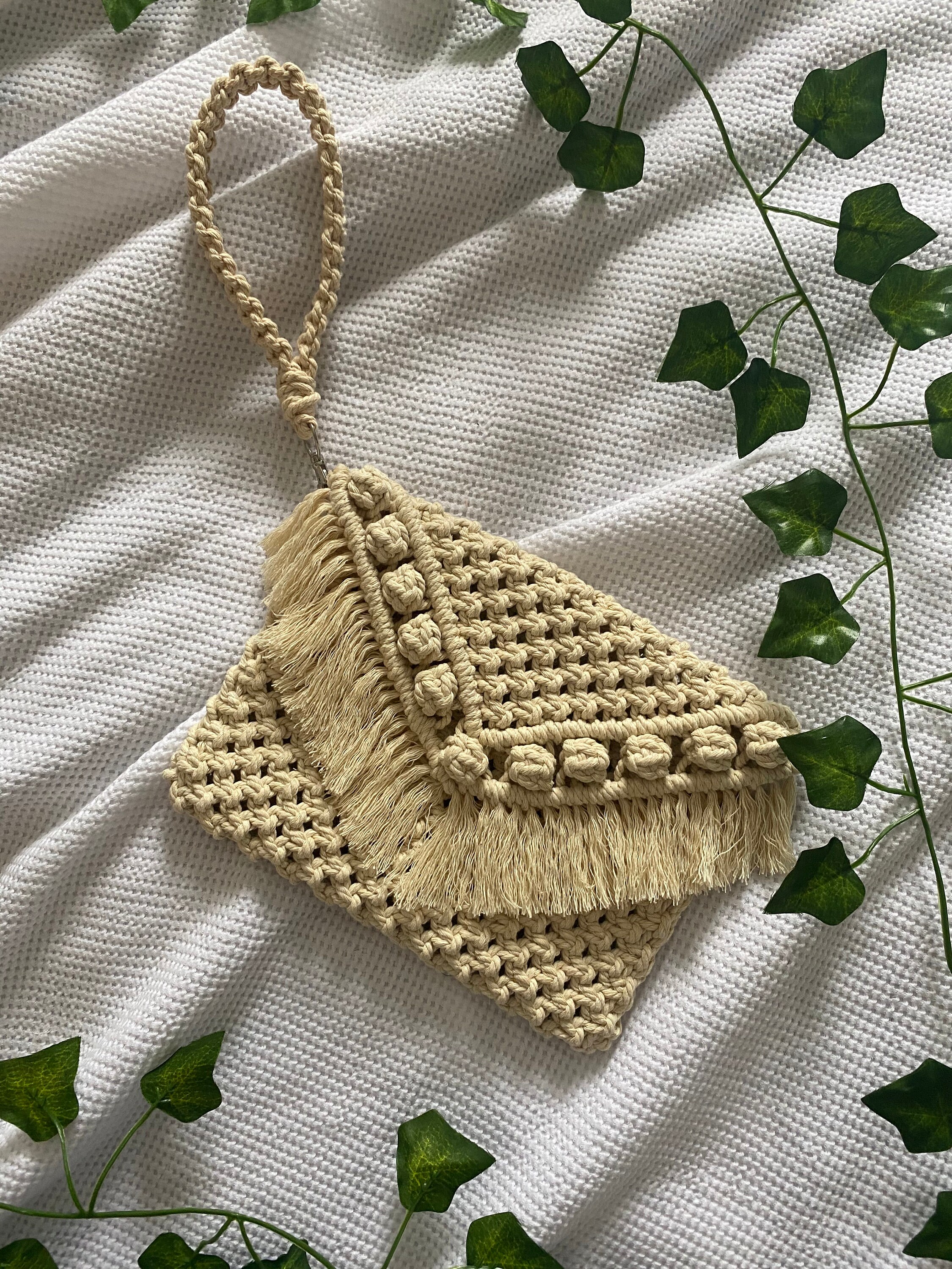 macrame fringe purse