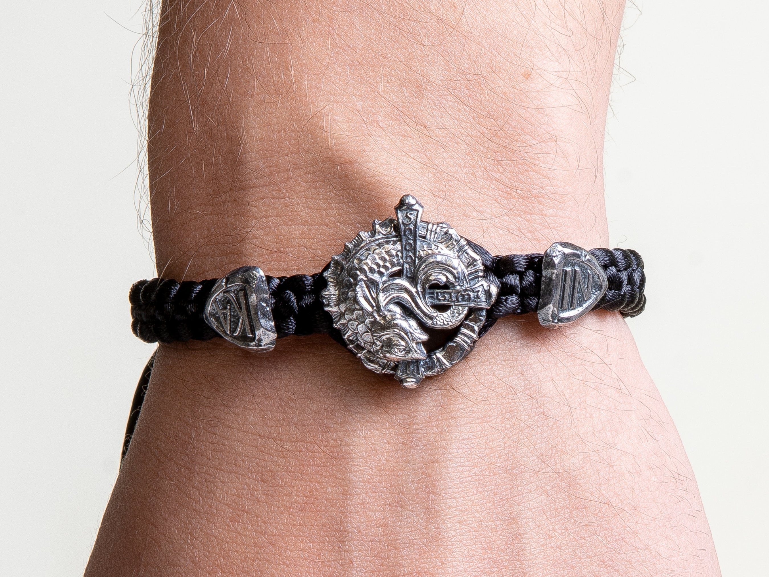 Christian mens silver bracelet protection orthodox bracelet Etsy