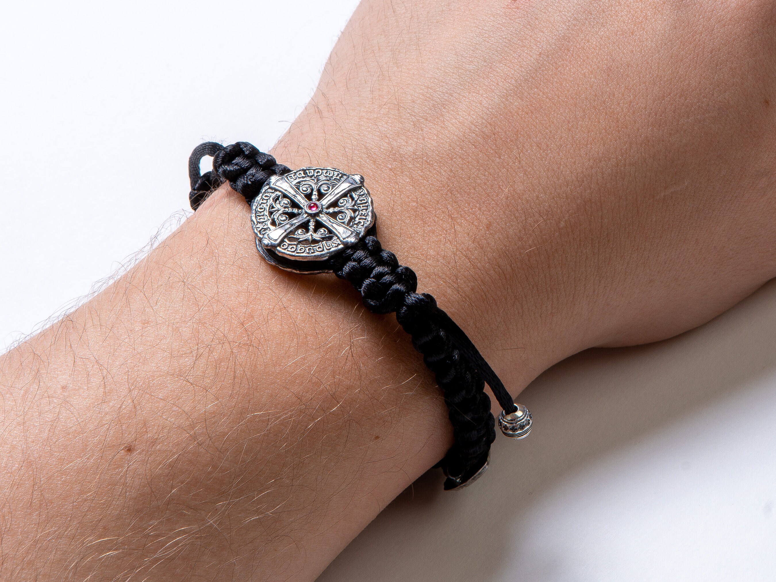 Christian mens silver bracelet protection orthodox bracelet Etsy