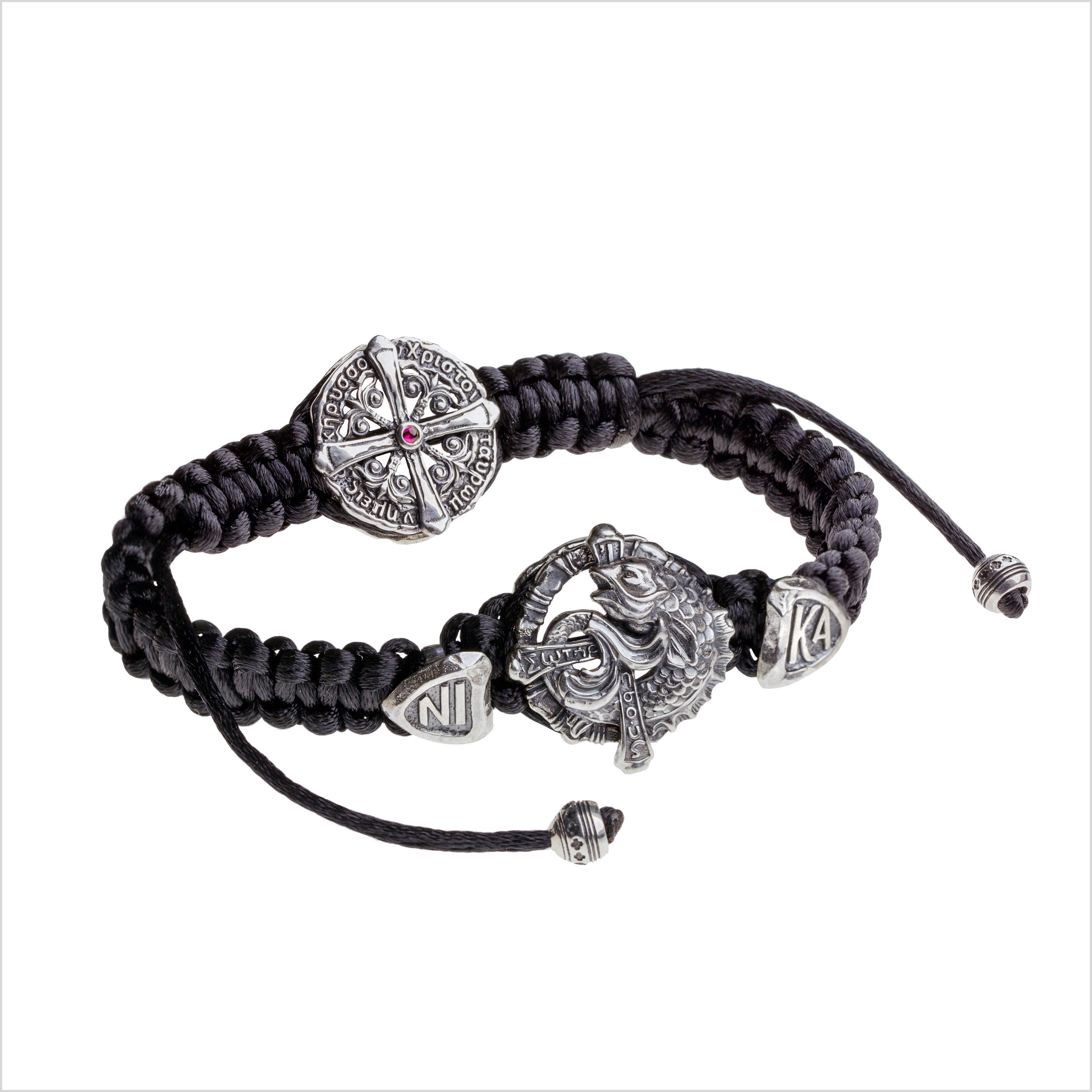 Christian mens silver bracelet protection orthodox bracelet Etsy