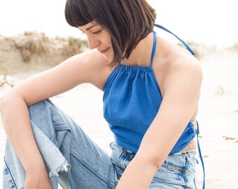 Backless Linen Top - Etsy