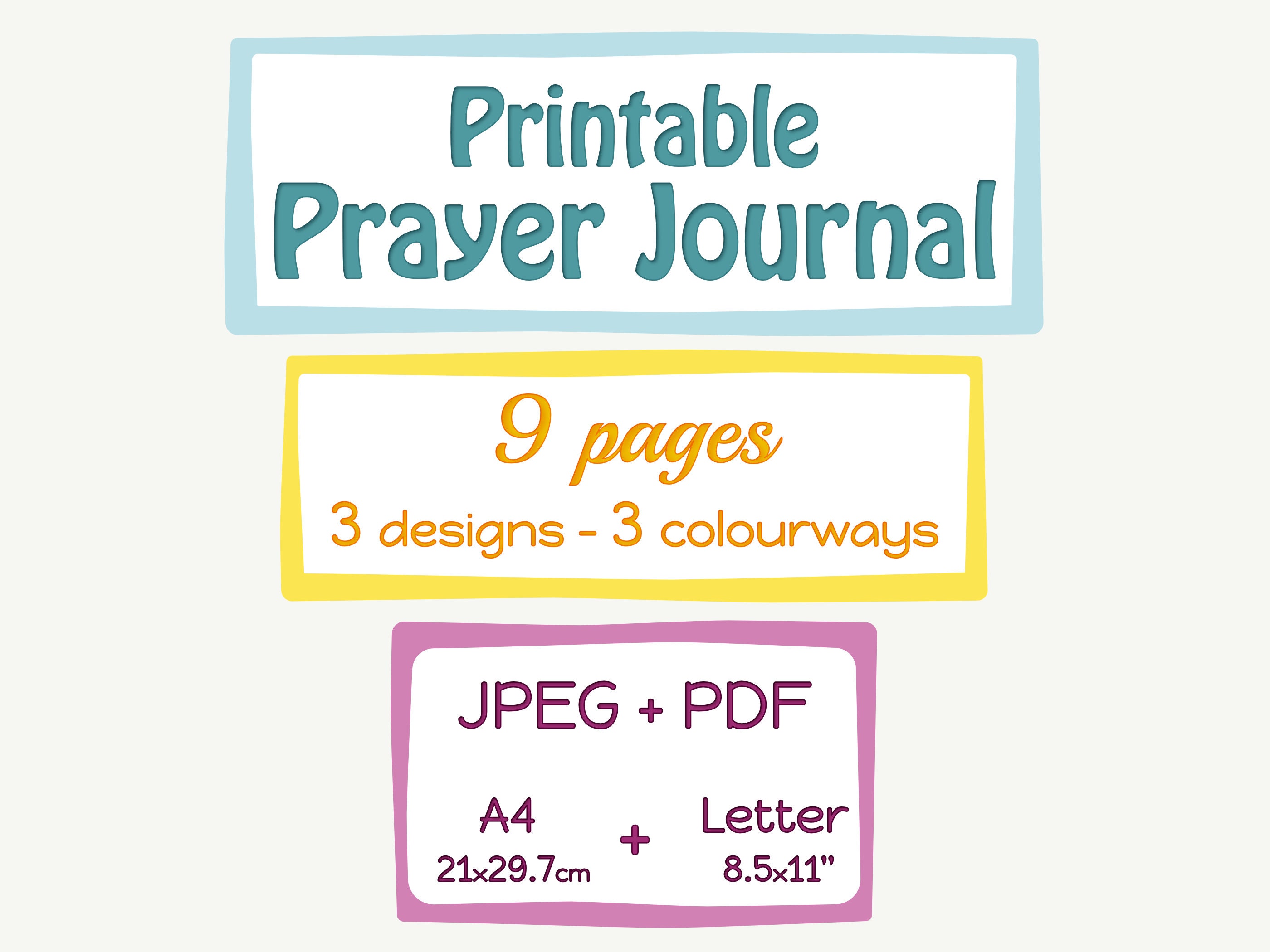 Printable PRAYER Journal Pages: Devotional, Bible Study, Colouring-in ...