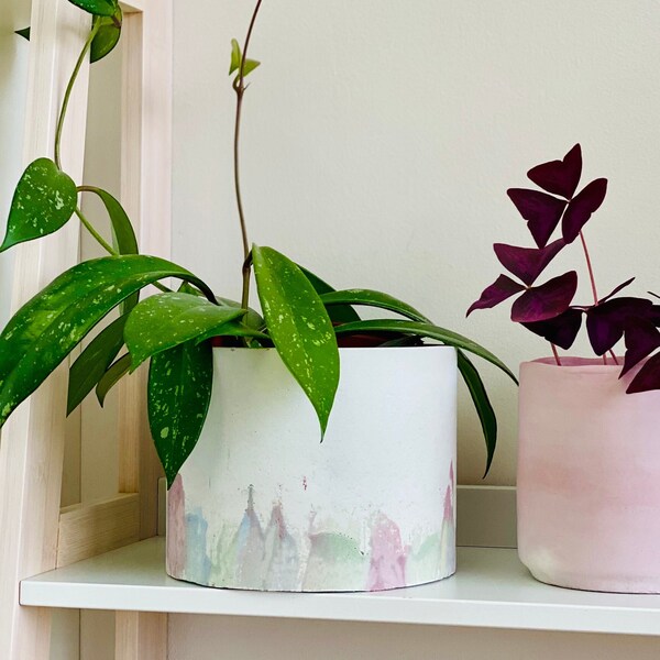 Cache Pot Tendance Very Peri  | Nuances Violet Lilas | Abstrait Craquelé | Plante Intérieur