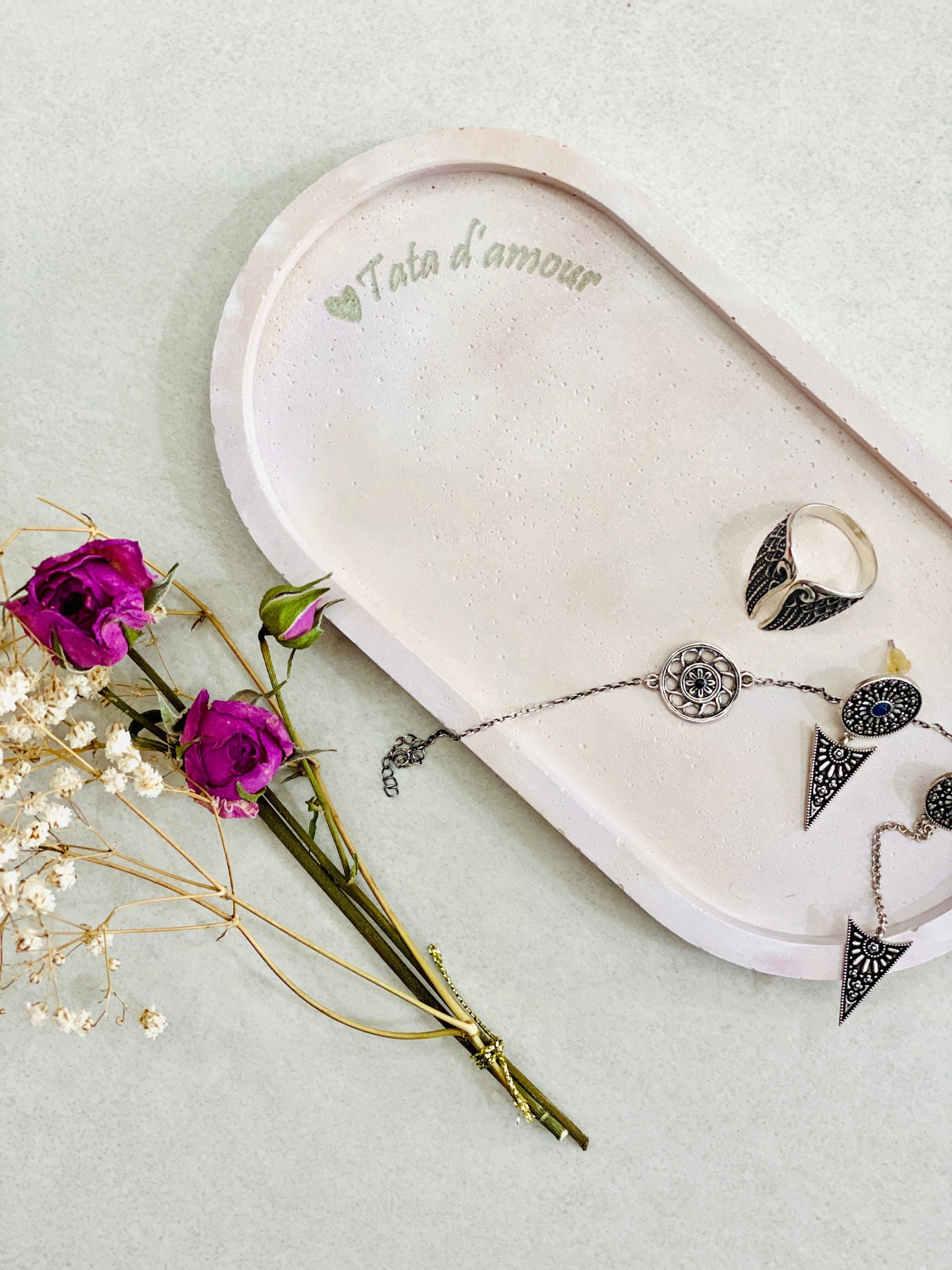 Plateau Personnalisé Gravé | Coupelle Bijoux Ovale Cadeau St Valentin Anniversaire Fête Des Mères