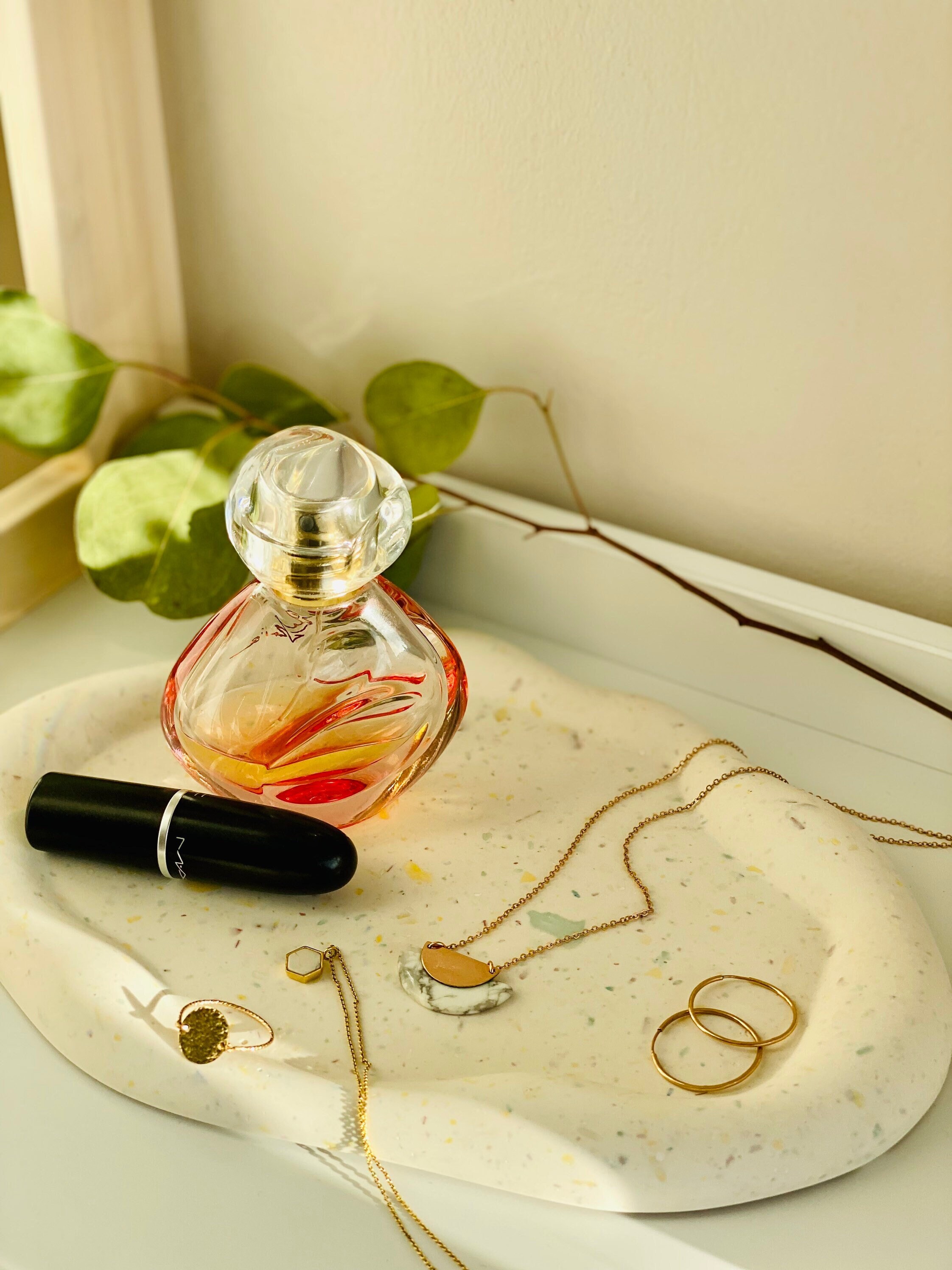 Plateau Terrazzo Jesmonite | Irrégulier Pastel Accessoire Minimaliste Asymétrique Cadeau Maman Mamie