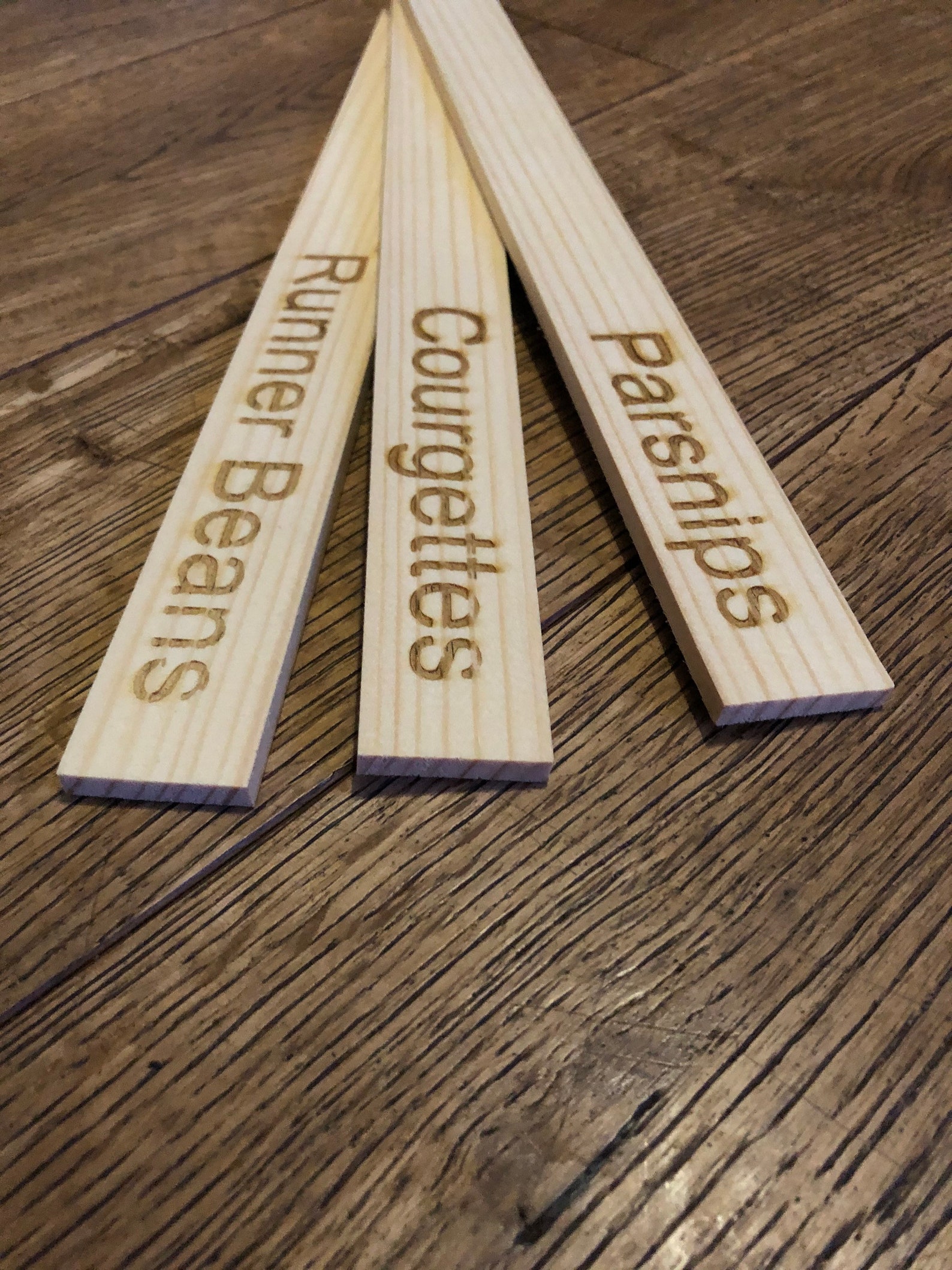 5 x Extra Long Wooden Plant Labels Laser Engraved Wood Fruit Etsy
