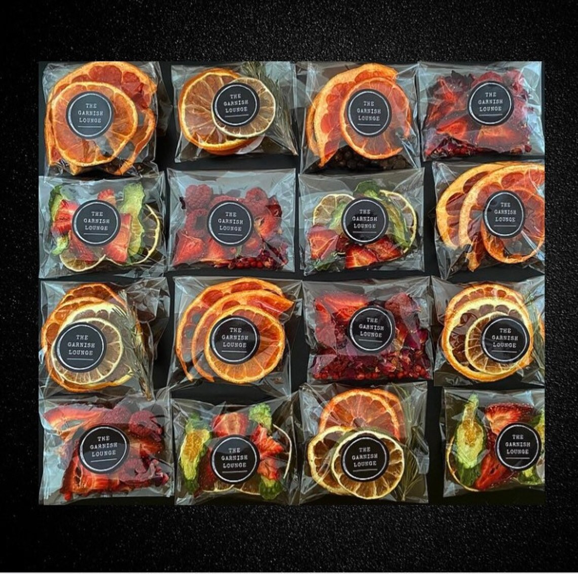 Set Of Four Gin Cocktail Garnish Bags Gift Box Alcohol Gift Etsy