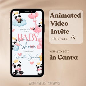 OFFERTA LIMITATA!! Pacchetto di inviti video per dolce neonata - Biglietto RSVP modificabile - Tema rosa - Accesso immediato
