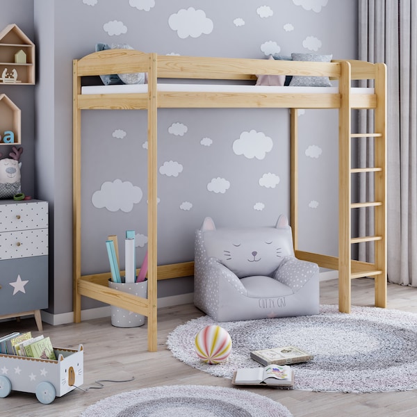 Loft Bed Etagenbett Hochbett Mit Treppe Kinderhochbett Hoch Bett Erwachsene Jugendliche Kinder