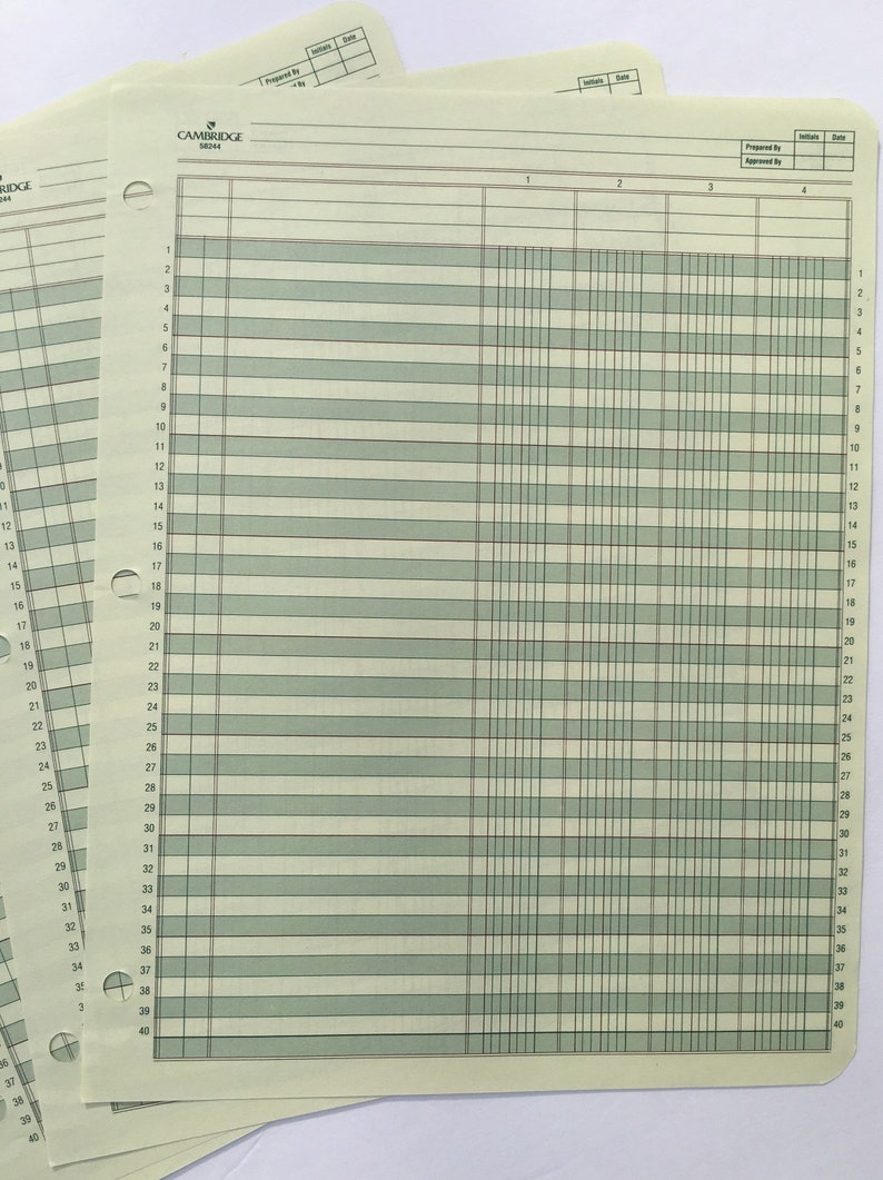 Vintage Green Ledger Paper Pack Green Ledger Papers for Junk Etsy