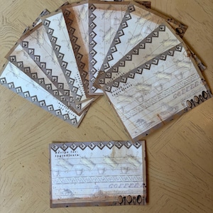 Grungy Coffee Dyed Vintage Recipe Cards Set of 10 Aged and Slightly Grunged Journal Cards