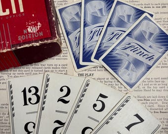 Set of 15 Vintage Flinch Game Cards, 1938 Ephemera, Junk Journal Supply