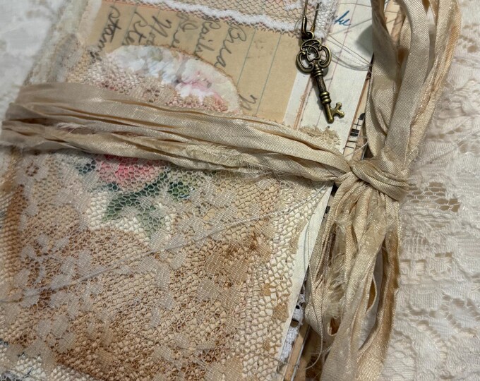 Handmade Spring Junk Journal: Coffee Dyed Papers, Vintage French Book ...