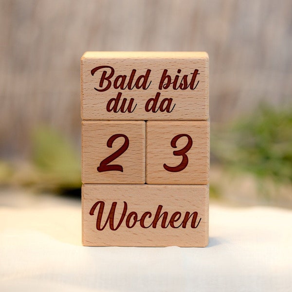 Schwangerschaft Meilensteine Würfel Holz Holzwürfel Premium