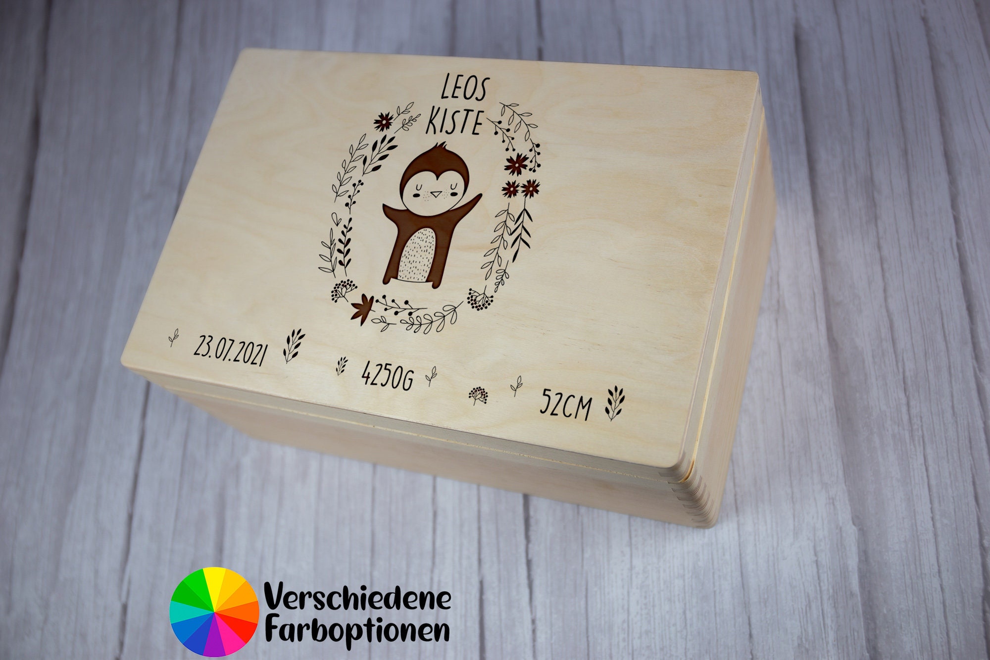 personalisierbar Name Baby Erinnerungsbox Babyjahr Sammel-Box für Erinnerungen Schwangerschaft 1 