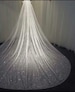 Glitter wedding veil glitter bridal veil sparkle veil tulle with glitter 1 tier veil cathedral long veil shimmer wedding veil fingertip veil 