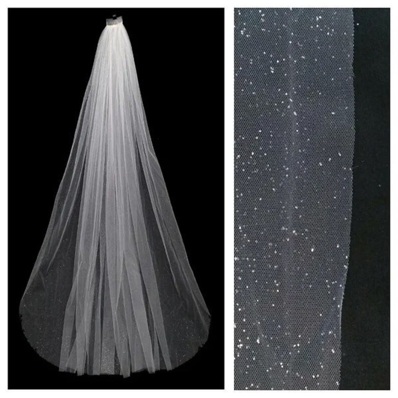 Glitter Wedding Veil Glitter Bridal Veil Sparkle Veil Tulle Etsy