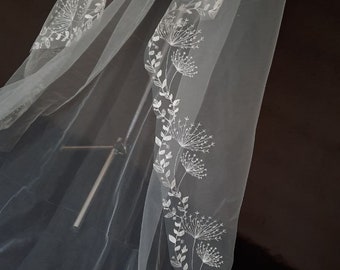 Veil lace edge bridal veil leaves veil with lace leaf veil wedding cathedral long veil royal veil chapel length fingertip veils dandelion