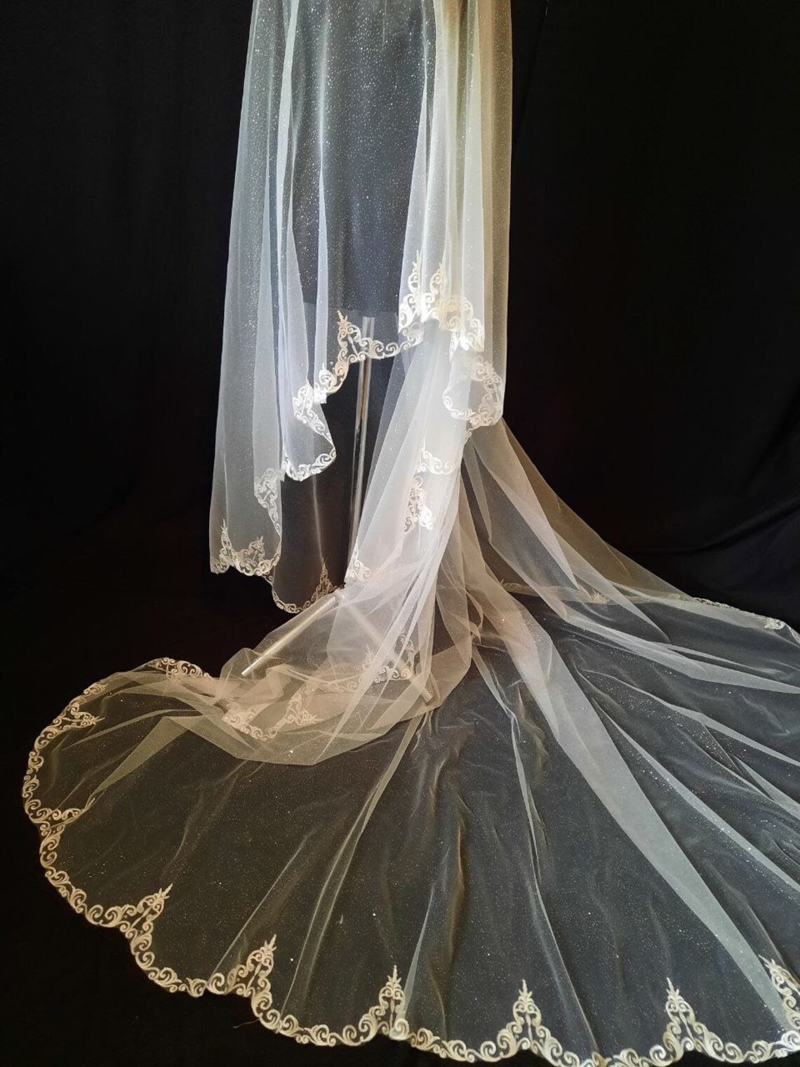 Glitter Wedding Veil Glitter Bridal Veil Sparkle Veil Tulle Etsy